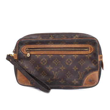 LOUIS VUITTON Clutch Bag Monogram Marly Dragonne GM M51825 Brown Women's