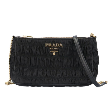 PRADA Shoulder Bag Nylon 1BH152 Black Women's  Chain
