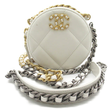 CHANEL19 ChainShoulder bag White leather