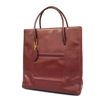 CARTIER Tote Bag Must Leather Bordeaux Women's