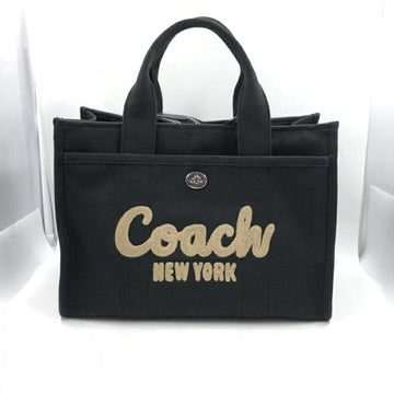 COACH Tote Carryall Canvas Bag Chain Embroidery Black J2357-CP158