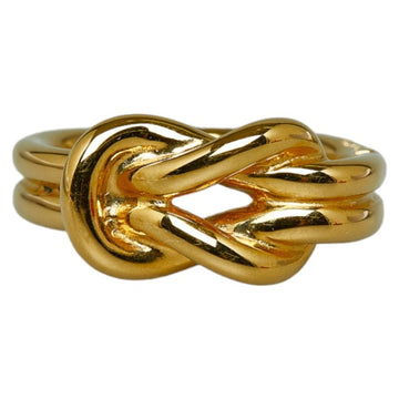 HERMES Atame Scarf Ring Gold Plated Women's