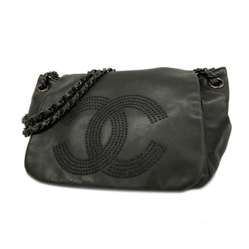 CHANEL Shoulder Bag W Chain Lambskin Black Ladies