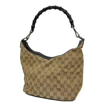 GUCCI Shoulder Bag GG Canvas 000 0531 Brown Black Ladies