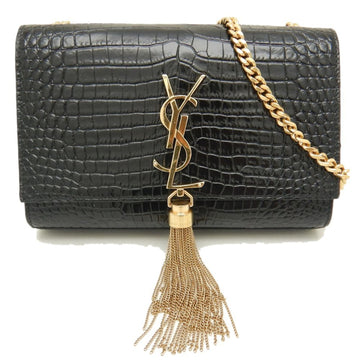 SAINT LAURENT Kate Tassel Small 474366 Shoulder Bag Embossed Chain Leather Black 251710