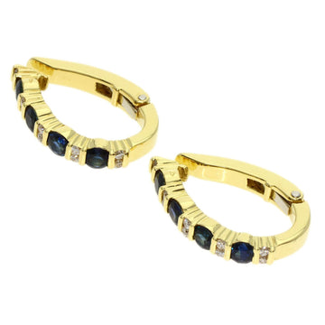 TIFFANY Sapphire Diamond Earrings K18 Yellow Gold Women's &Co.
