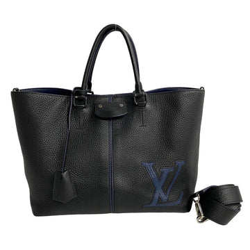 LOUIS VUITTON Pernel Taurillon Leather 2way Tote Bag Shoulder Black 21474