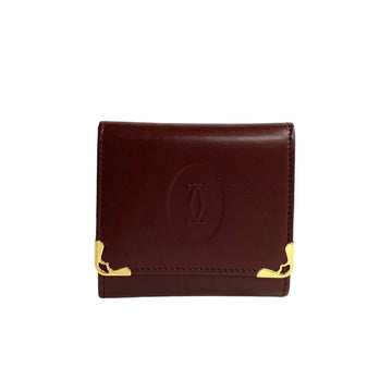 CARTIER Must Line Calf Leather Wallet/Coin Case Coin Purse Bordeaux 04193 469k241804193