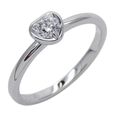 CARTIER ring for women, 750WG diamond, Diamant Leger heart, white gold, size 9, polished