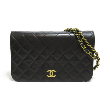 CHANEL Pushlock Matelasse ChainShoulder Bag Black Lambskin [sheep leather]