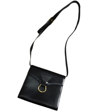 CELINE Horseshoe Leather Shoulder Bag for Women, Black, Kaizuka Store ITSUWKT1KO2S RM1313D