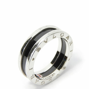 BVLGARI Ring B-ZERO1 Save the Children 58 Silver 925 Ceramic Approx. 6.7g Black 1 Band Women's Men's