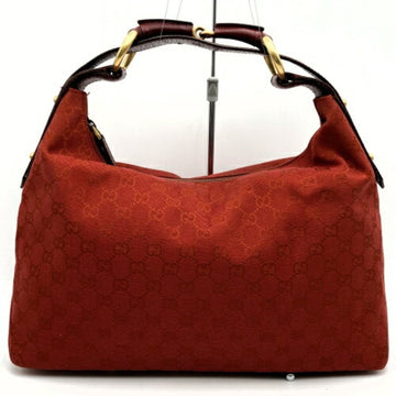 GUCCI 115867 Handbag Horsebit Red GG Canvas Leather Women's ITR7NM4DN8BK