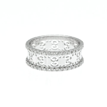 GUCCI Icon Diamond Ring White Gold [18K] Fashion Diamond Band Ring Silver