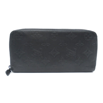 LOUIS VUITTON Zippy wallet Vertical Black Black Monogram Shadow leather M62902