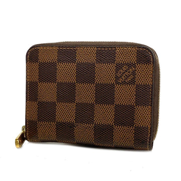 LOUIS VUITTON Wallets & Coin Cases Damier Zippy Purse N63070 Ebene Men's Women's