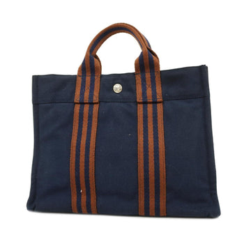 HERMES Tote Bag Fool To PM Canvas Navy Ladies