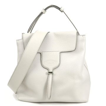 TOD'S Joy handbag shoulder bag in light grey leather for women h30309g