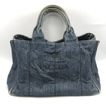 PRADA Canapa Tote Bag Denim Indigo