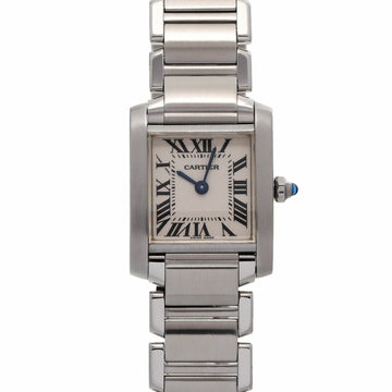 CARTIER Tank Francaise SM W51008Q3 Ladies SS Watch Quartz White Dial