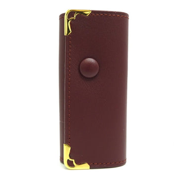 CARTIER Must Line 4-ring ladies key case in leather, Bordeaux