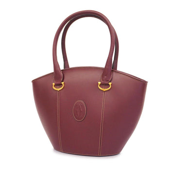 CARTIER handbag must leather bordeaux ladies