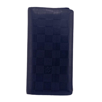 LOUIS VUITTON N63010 Portefeuille Brazza Damier Infini Long Wallet Black Men's Z0006458