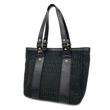 FENDI Tote Bag Zucchino Nylon Canvas Black Ladies