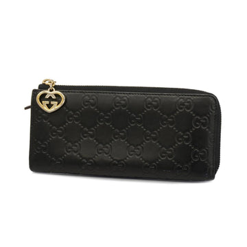 GUCCI Long Wallet ssima 295671 Leather Black Women's