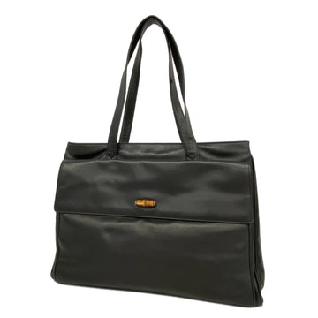 GUCCI Tote Bag Bamboo 002 14 0287 Leather Black Women's