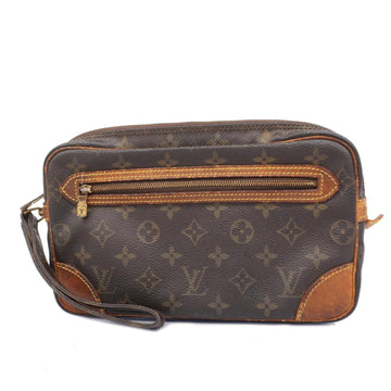 LOUIS VUITTON Clutch Bag Monogram Marly Dragonne GM M51825 Brown Women's