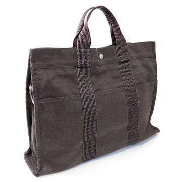 HERMES Air Line Tote Bag MM Canvas Grey Men's Women's Handbag Backpack