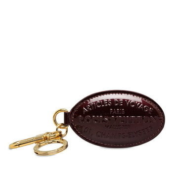 LOUIS VUITTON Vernis Portecle Article de Voyage Keyring M66472 Amaranth Purple Patent Leather Women's