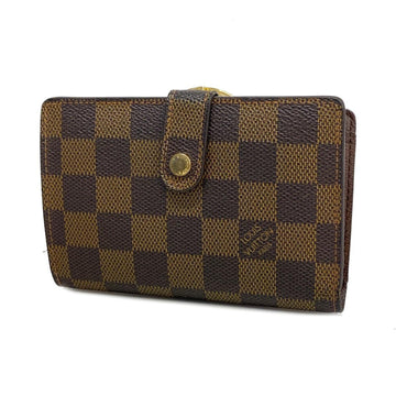 LOUIS VUITTON Wallet Damier Portomone Vier Viennois N61664 Ebene Ladies