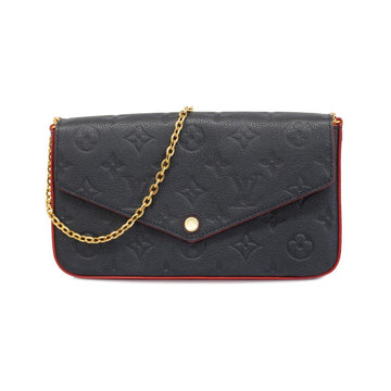 LOUIS VUITTON Shoulder Bag Monogram Empreinte Pochette Felicie M64099 Marine Rouge Ladies