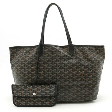 GOYARD Saint Louis PM Tote Bag Shoulder Coated Canvas Leather Black Brown White