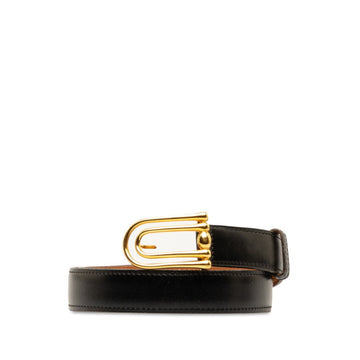 HERMES Belt 70 Black Leather Women's