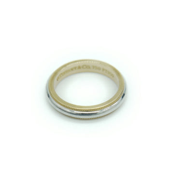 TIFFANY & Co.  K18/Pt950 Milgrain Band Ring 18K Platinum Size 9