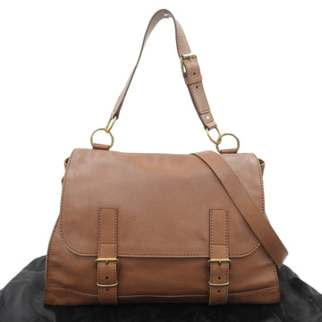 YVES SAINT LAURENT YSL Shoulder Bag Leather Brown