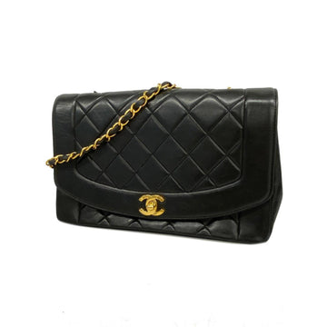 CHANEL Shoulder Bag Matelasse Chain Lambskin Black Women's