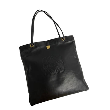 LOEWE Anagram Leather Handbag Tote Bag Storage Black k788-10