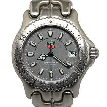TAG HEUER Cell Professional 200 Watch WG1213-K0 Quartz Grey Dial Stainless Steel Men's HEUER