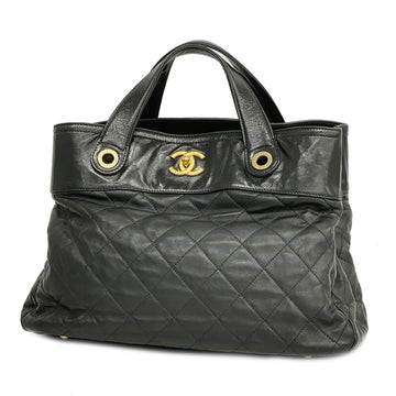 CHANEL Handbag Matelasse Leather Black Ladies