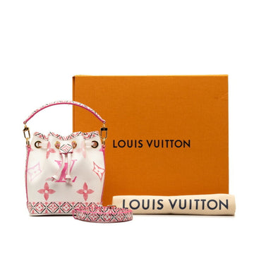 LOUIS VUITTON LV By The Pool Nano Noe Shoulder Bag M82386 Rose White PVC Leather Women's