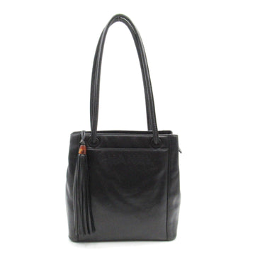 CHANEL Shoulder Bag with fringe Black Lambskin [sheep leather]