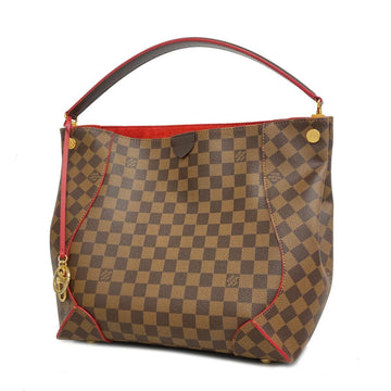 LOUIS VUITTON Shoulder Bag Damier Kaisa Hobo N41555 Ebene Cerise Ladies