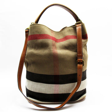 BURBERRY Handbag Shoulder Bag Canvas/Leather Brown/Multicolor Gold Unisex