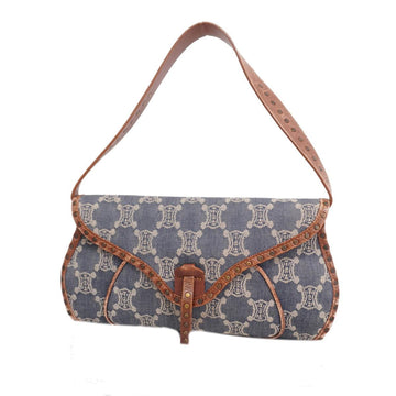 CELINE handbag Paris Macadam denim brown blue ladies