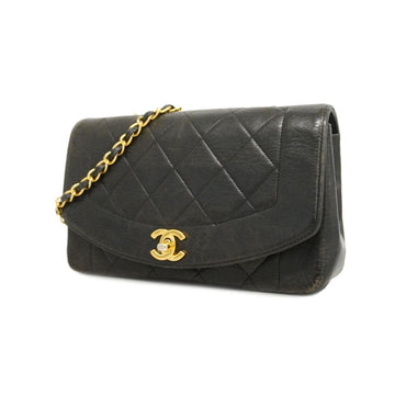 CHANEL Shoulder Bag Matelasse Diana Chain Lambskin Black Ladies