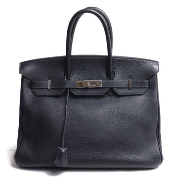 HERMES Birkin 35 Handbag Dark Navy Women's I